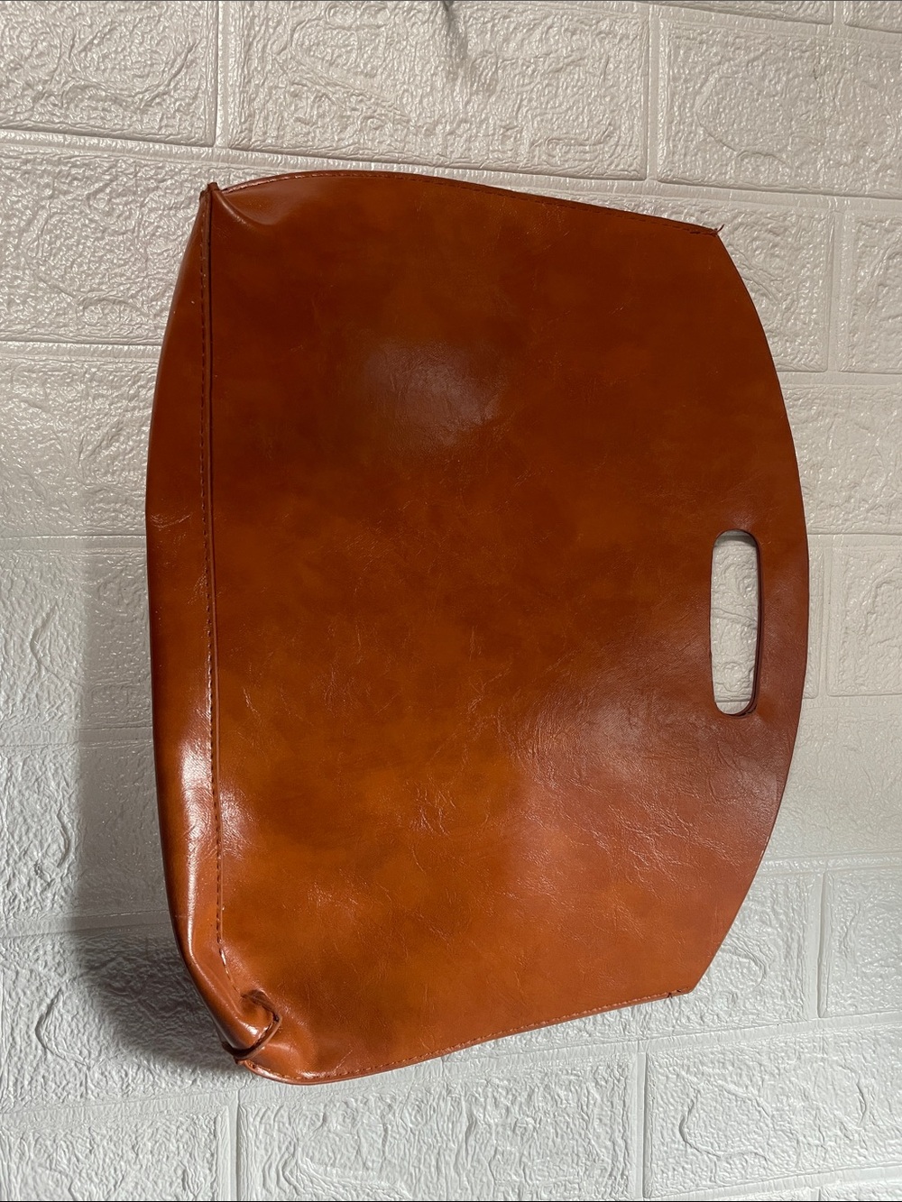 Minimalist Vegan Leather Laptop Sleeve & Commuter Clutch Bag with Cutout Handle
